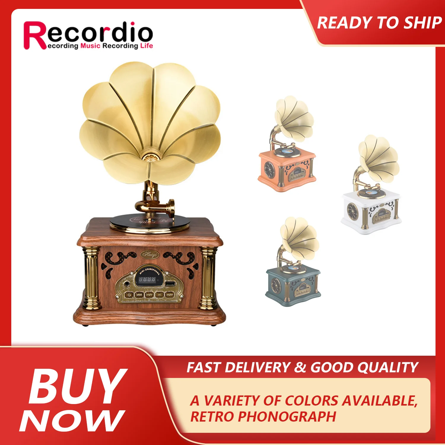 GAS-RD82 Лидер продаж ретро фонограф виниловая пластинка Bluetooth динамик мебельные