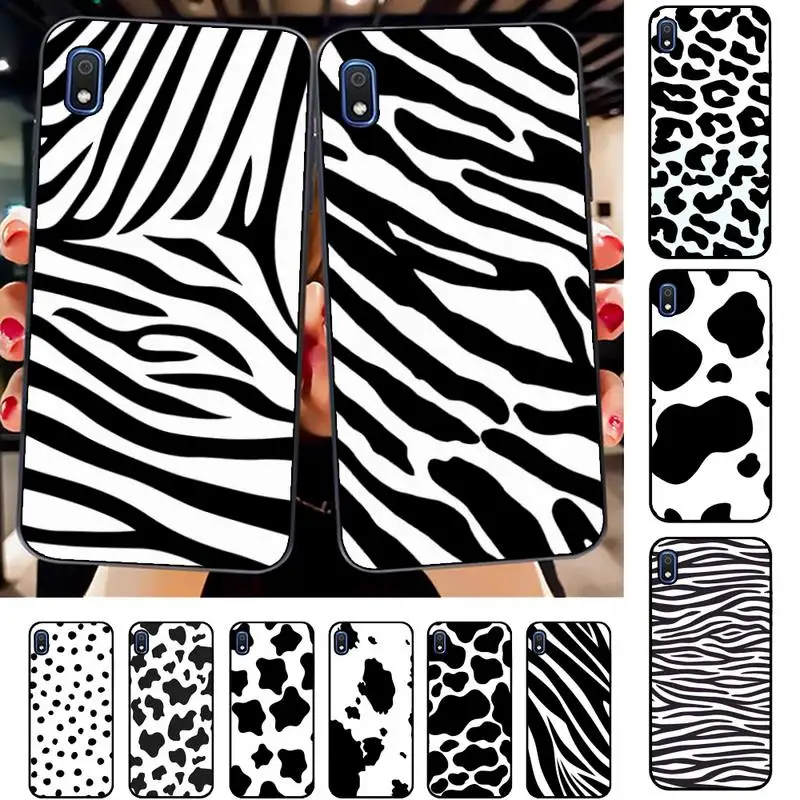 

Black and white Dalmatian Cow zebra texture Phone Case for Samsung A51 01 50 71 21S 70 31 40 30 10 20 S E 11 91 A7 A8 2018