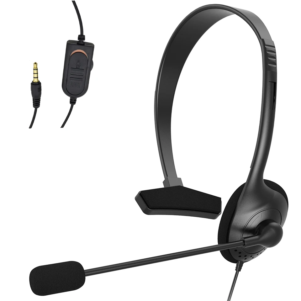 

Operator Headphones Head-mounted with Noise Canceling Microphone One-ear Telephone Clear Call Headphones Single-Sided Headset