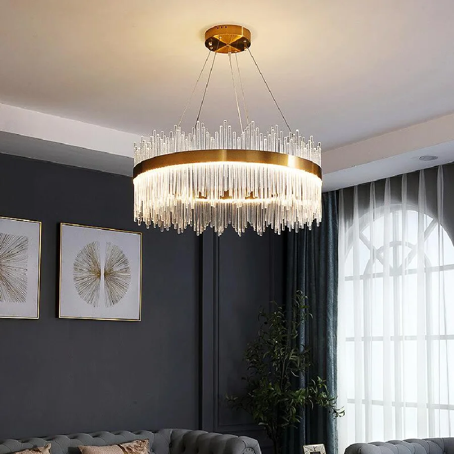 

Modern Crystal Chandelier Lighting LED Pendant Lights For Living Dining Room Kitchen Restaurant Light Bedroom Decor Hanging Lamp