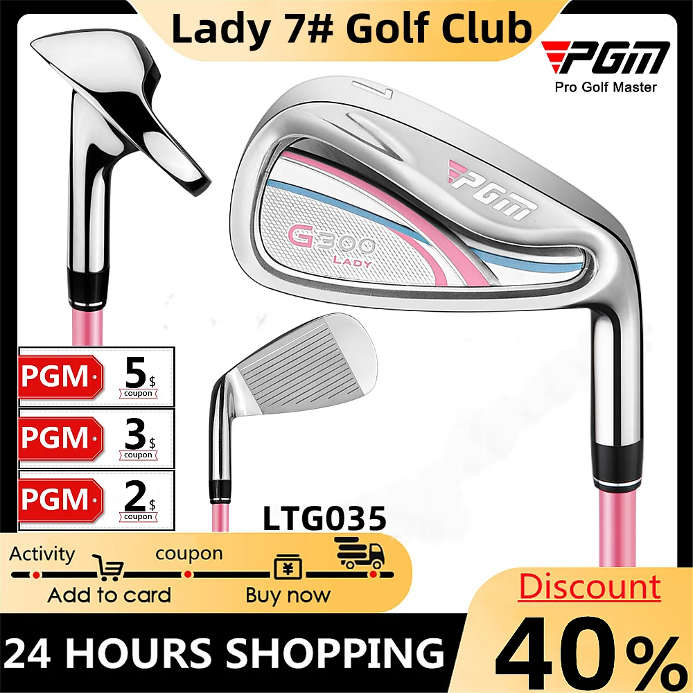 PGM Women 7# Golf Club Right Hand Practice Beginner Practice Right Hand Practice Club Lightweight Ms.7# Iron Wide Strike Surface