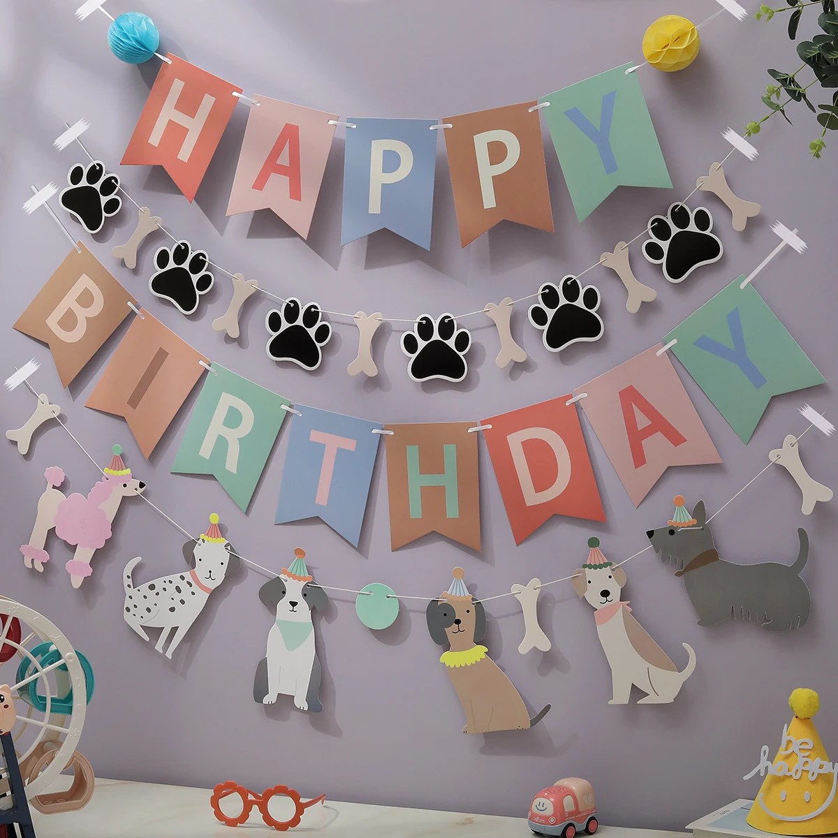 Украшение в виде кости собаки на день рождения баннер 1 комплект шт.