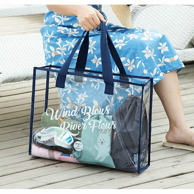 

2022 Large Clear Tote Bag,Fashion PVC Shoulder Handbag for Women,Clear Stadium Bag for Security Travel,Shopping,Sports and Work
