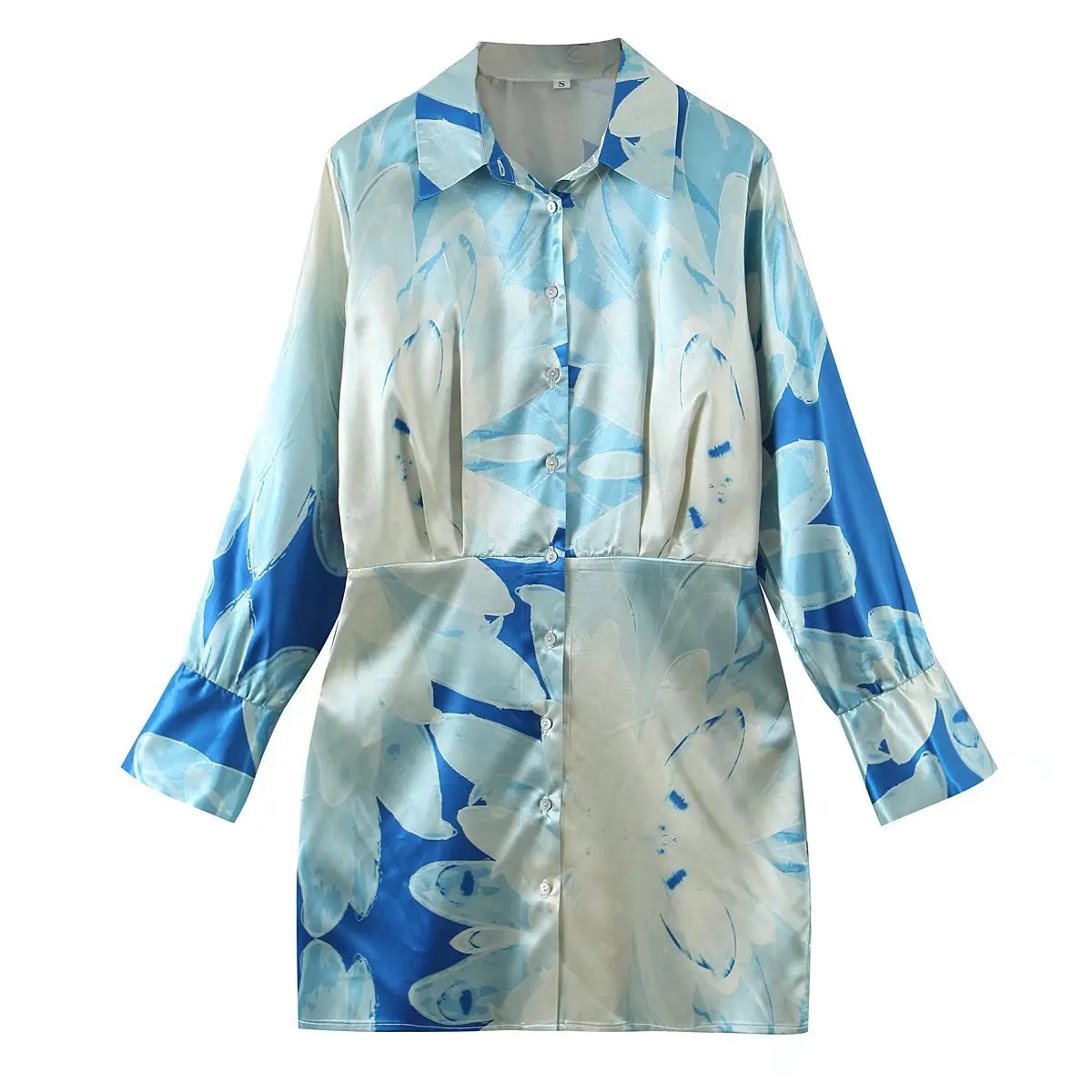 

A.D.EAST-The new female fashion sexy satin print dress in summer-L58X682150