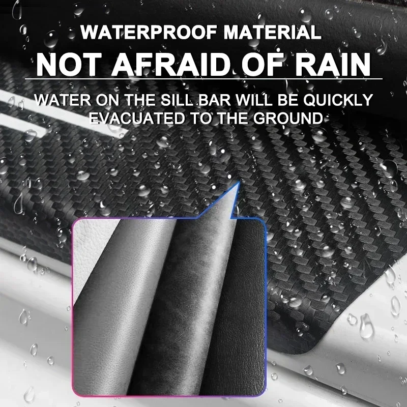 Защитная Наклейка на порог автомобиля из углеродного волокна 4 шт. автомобильные