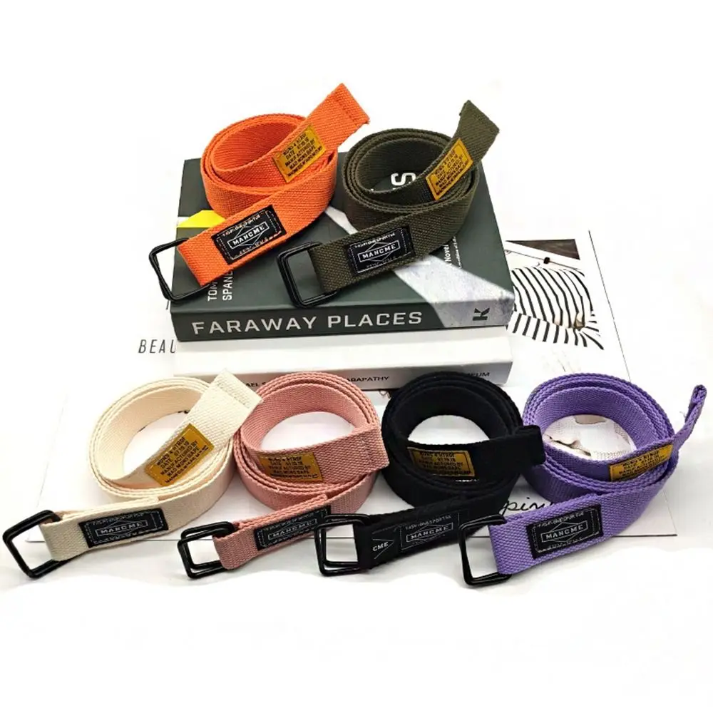 Harajuku стиль двойное кольцо модный дизайн ткань с квадратной пряжкой регулируемый