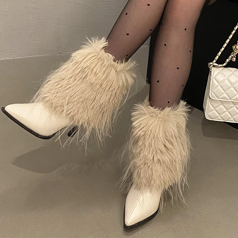 Женские сапоги австралийские пикантные до бедра на высоком каблуке женские