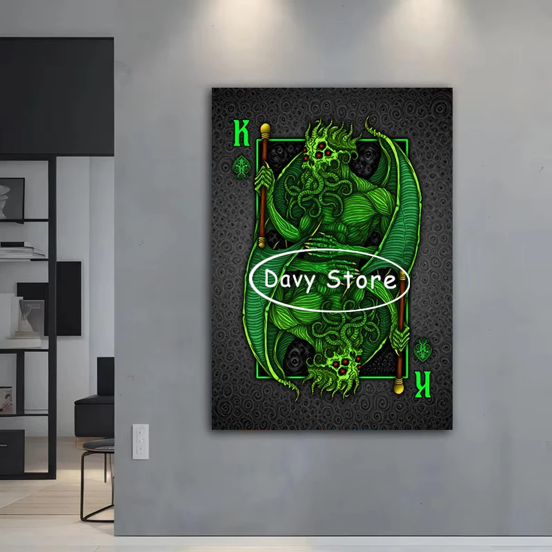 Lovecraftian игральные карты Nyarlathotep Cthulhu монстр Фотофон мифология Настенная картина
