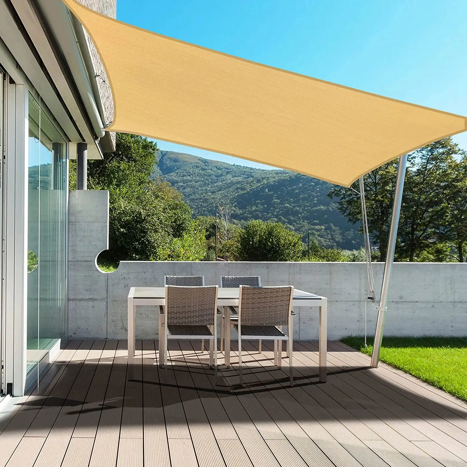 

Sun Shade Sail Garden Shading Net Outdoor Waterproof Awnings for Terraces Camping Shade Cover Mesh Sunshade Outdoor Activities