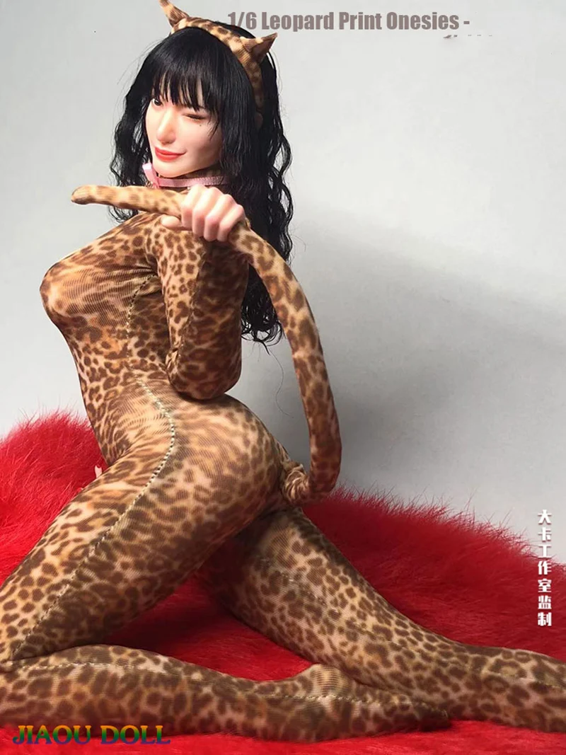 

1/6 Scale Action Figure Doll Clothes Accessories Leopard Print Onesie Suit For 12" Collectible Female Figures Model Toys B0568