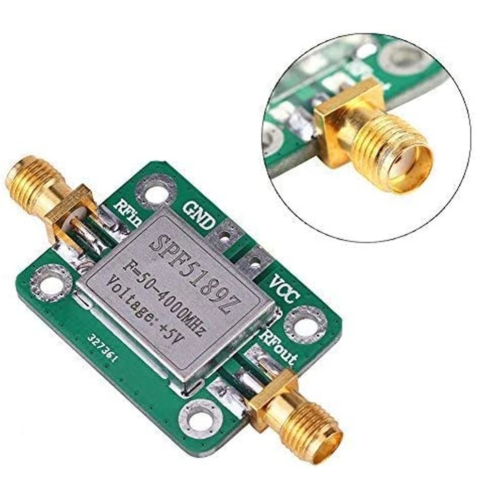 

50-4000MHz RF Low Noise Amplifier SPF5189 0.6dB Wide Band Amplifier Signal Receiver for FM HF VHF/UHF Ham Radio