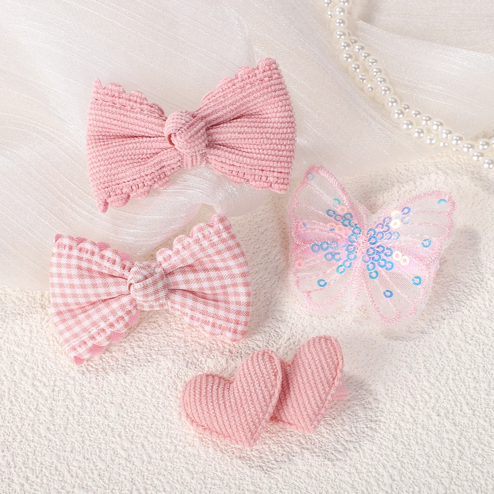 Фото RAINBOW BOWS, 4/6 шт., детские заколки для волос BB, набор крючком, бабочка, сплав, жемчуг, детские заколки для волос, модный бутик для девочек, головные уборы №5