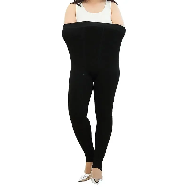 

Women Plus Sizes Thick Leggings For Winter Super Stretchy Good Elastic 500g Thickened Warm Fleece Leggings