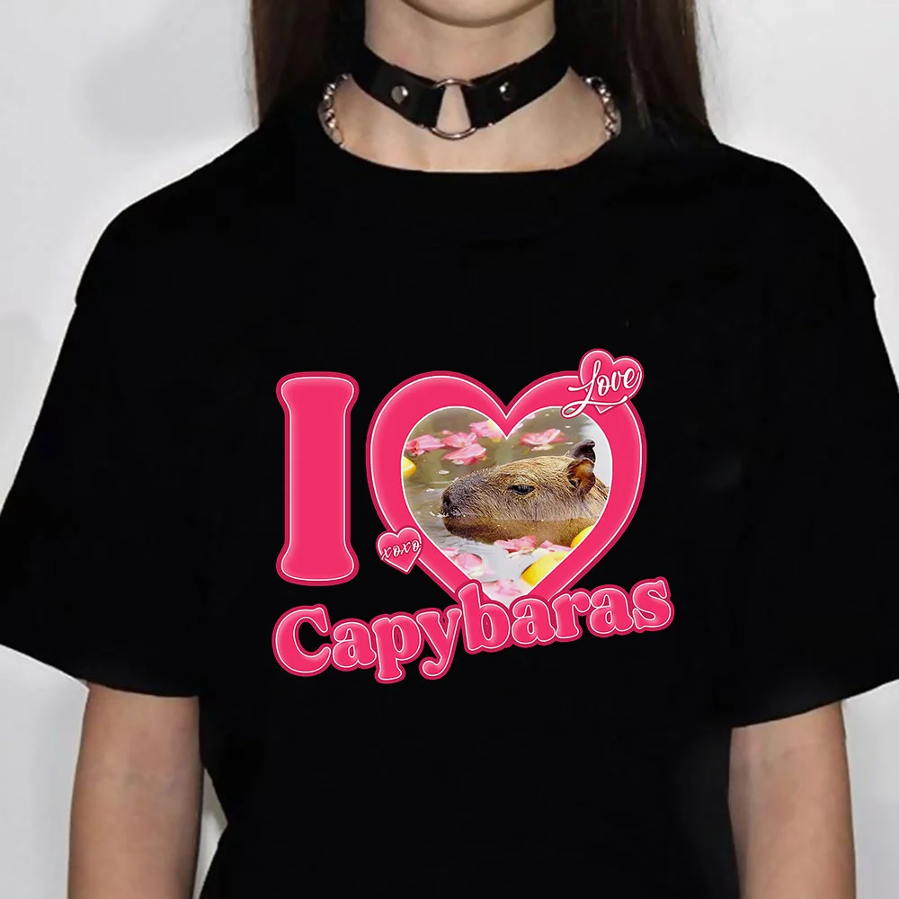 

Kapibara Capybara Tee women Y2K t shirt girl harajuku manga streetwear clothing