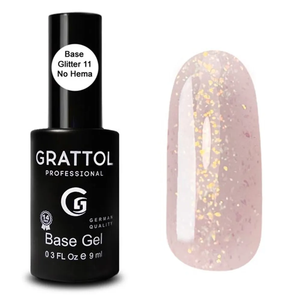 GRATTOL-esmalte de uñas en Gel, Base de Color claro brillante, sin HEMA 11, para manicura semipermanente, 9ml