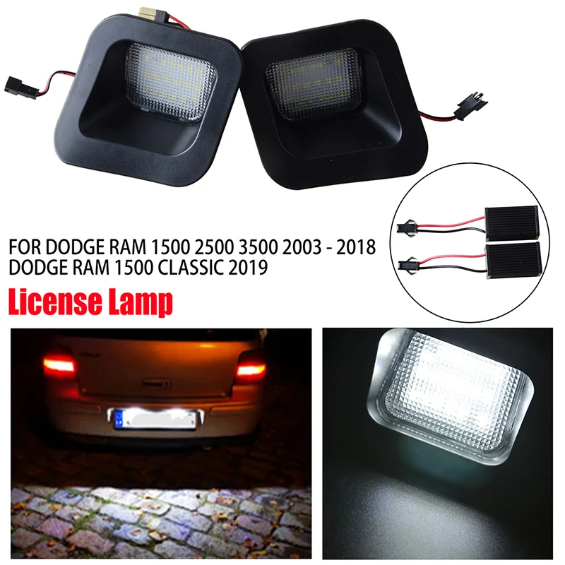 

Светодиодсветильник фара Canbus для заднего номерного знака в сборе, подходит для Dodge RAM 1500 2500 3500 2003-2018, классические автомобильные аксессуары, 2...