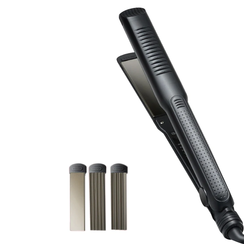 

EU Plug 3-In-1 Replaceable Ceramic Hair Curly Hair Straight Iron Flat Iron Crimped Hair Iron Hair Styling Tool