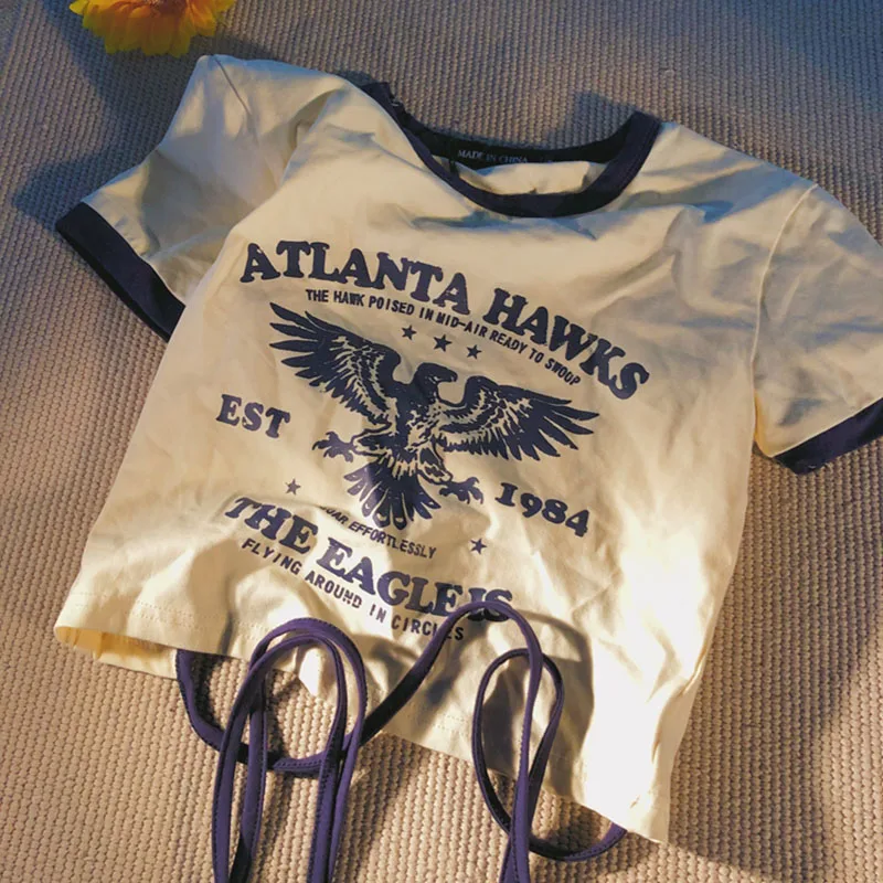 

Кроп-топ Y2k футболки Graphic Grunge Harajuku с коротким рукавом Корейская Мода Готическая винтажная уличная одежда эстетичная женская одежда