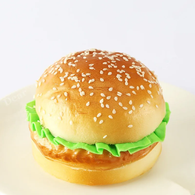 

8 Kinds of Simulation Food Toys Fake Hamburger Donut Bread Household Goods Photography Props Boutique High Elastic PU 1:1 Size