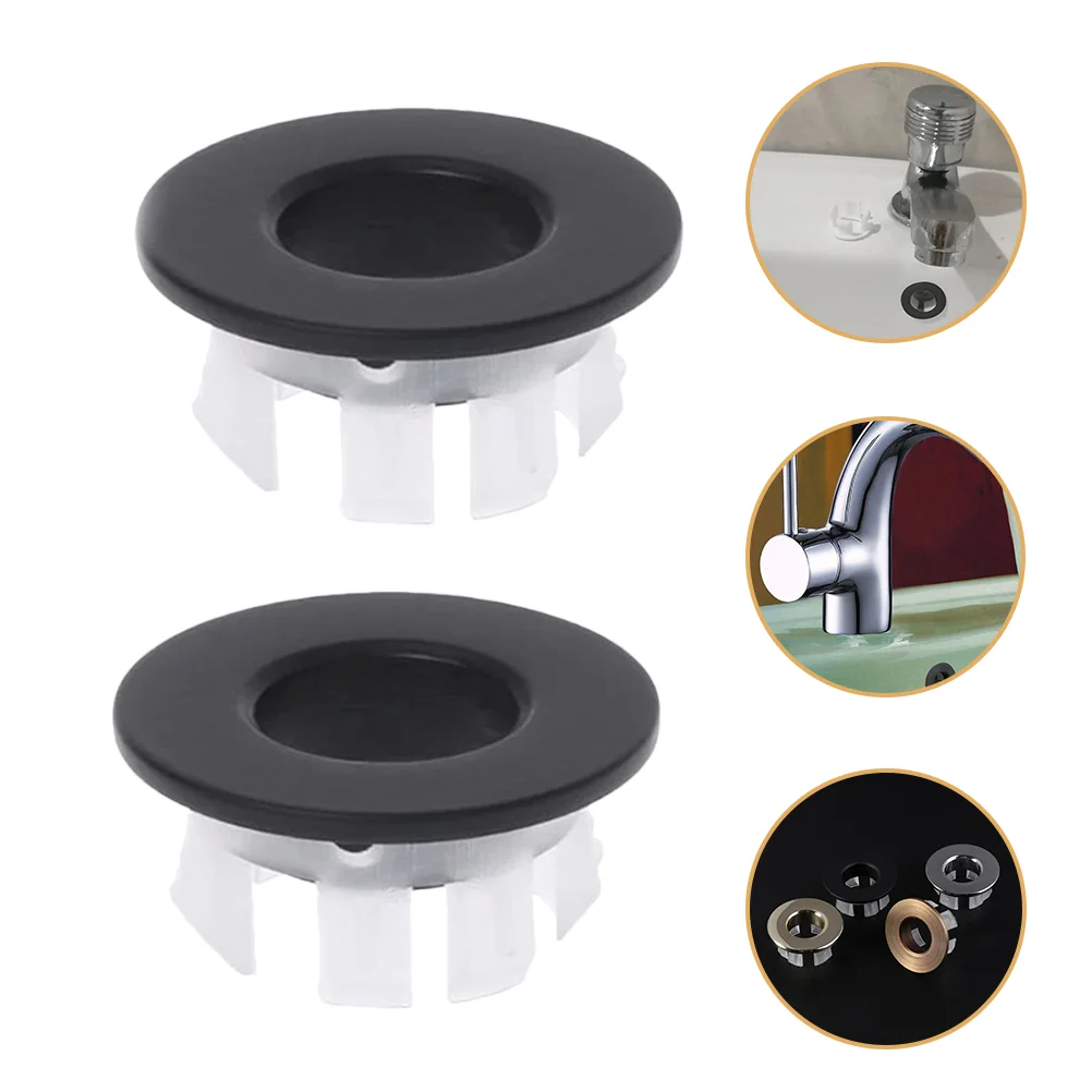 

2pcs Sink Hole Overflow Cover Basin Sink Overflow Cover Bathroom Basin Insert