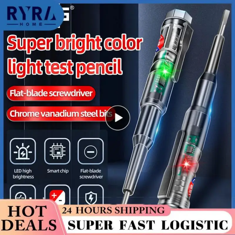 

Chrome Vanadium Steel Bit Anti-fall Digital Voltage Tester Pen Humanized Clip Design Non-contact Induction Test Pencil Durable
