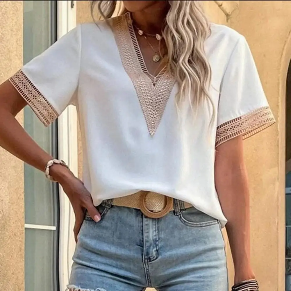 

Stylish Pure Color Women Blouse Shirt Top Streetwear Wear Resistant