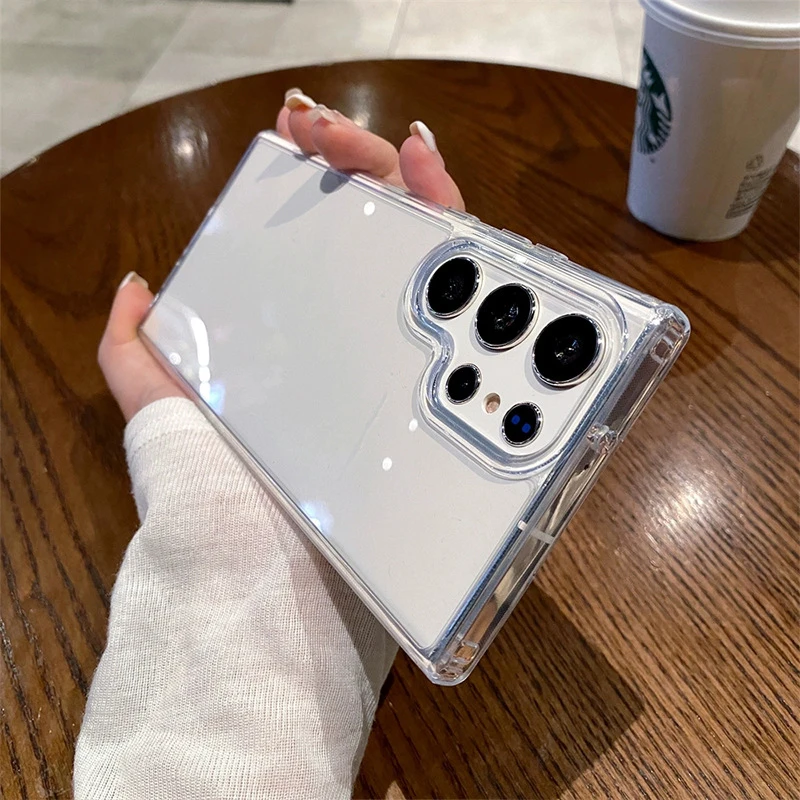 Фото Противоударный прозрачный чехол S26ultra для Samsung Galaxy S26 Plus Ultra S25, прозрачный мягкий чехол с воздушной подушкой для Samsung S26 №3