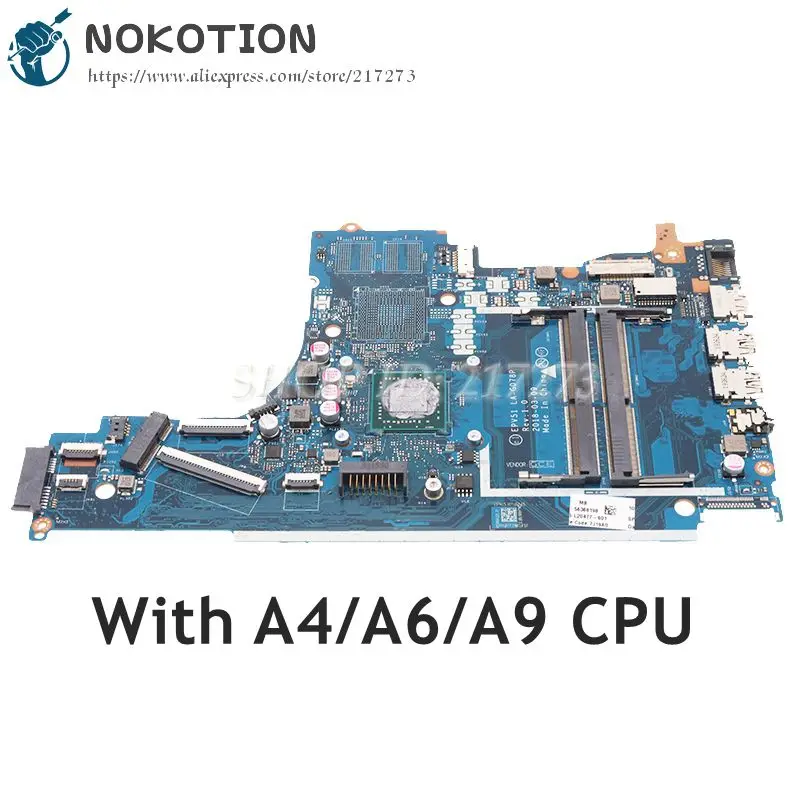 Материнская плата NOKOTION для ноутбука HP 15-DB 15-DA с процессором A4/A6/A9 EPV51 - купить по