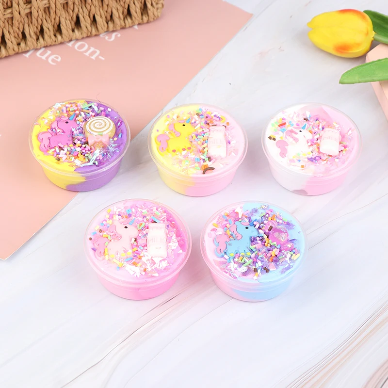 

60ml Unicorn Slime Clay Light Clay Colorful Modeling Polymer Clay Sand Fluffy Light Plasticine Gum For Handmade Toy