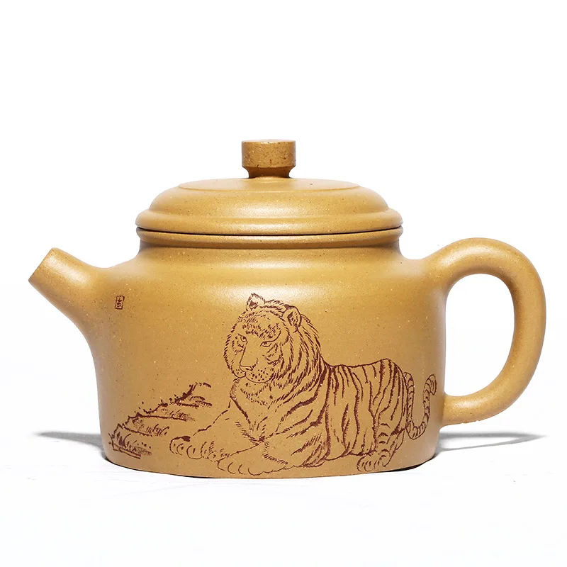 

Golden Section Clay Megaphone Bafangde Bell Pot Zisha Teapot Yixing Handmade Pot Kung-fu Teaware Purple Clay Drinkware For Puer