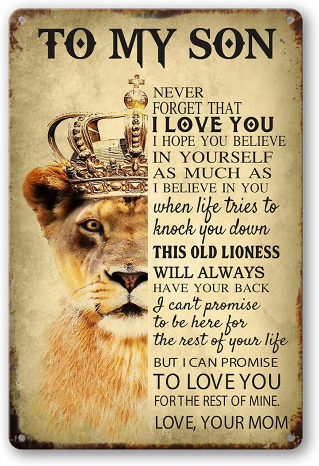 To My Son Gfts From Mom nspratonal Sgn Wall Art Love You Tn Never Forget That Metal Sgns Famly S