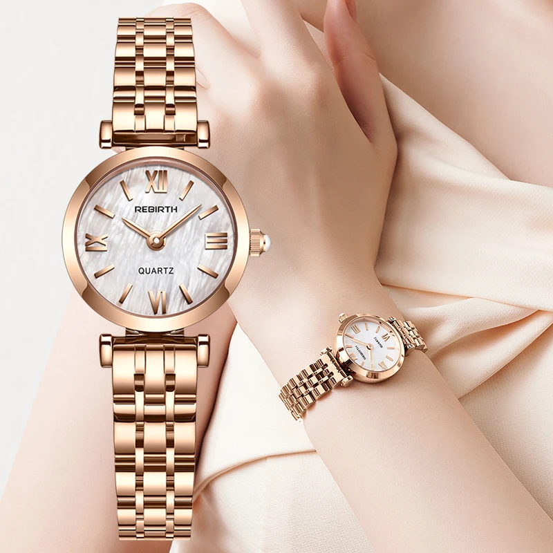Rose Gold Creative Ladies Wrist Watch 2023 Women Fashion Watch Stainless Steel Stylish Desgin Quartz Watches for Female reloj