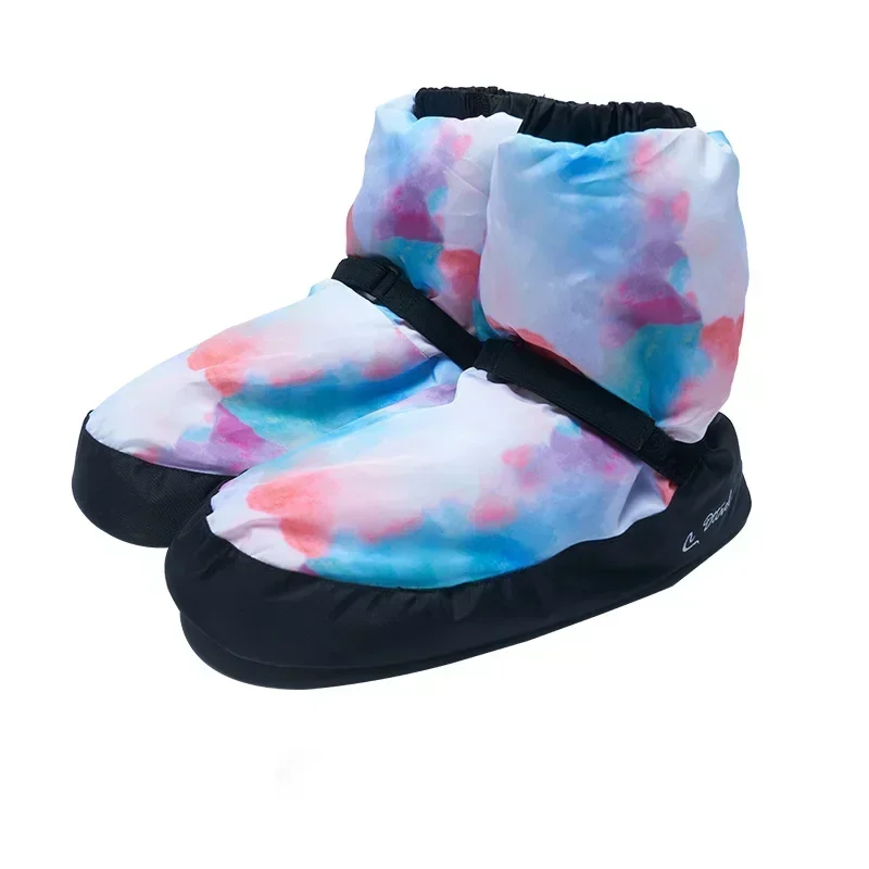 Женские пуховые ботинки разноцветные танцевальные из эластичного материала