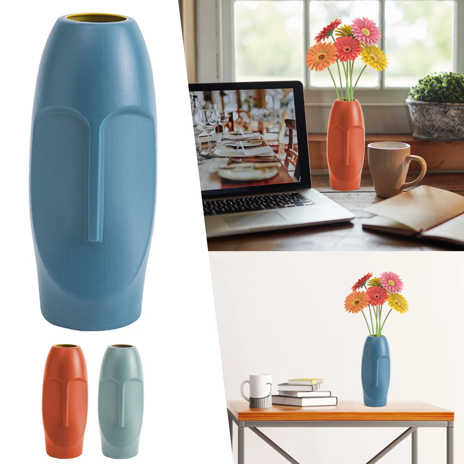 

Plastic Vase Imitation Ceramic Vases Desktop Ornaments Flower Pot Home Decor Living Bedroom Nursery Decoration Wedding Gifts