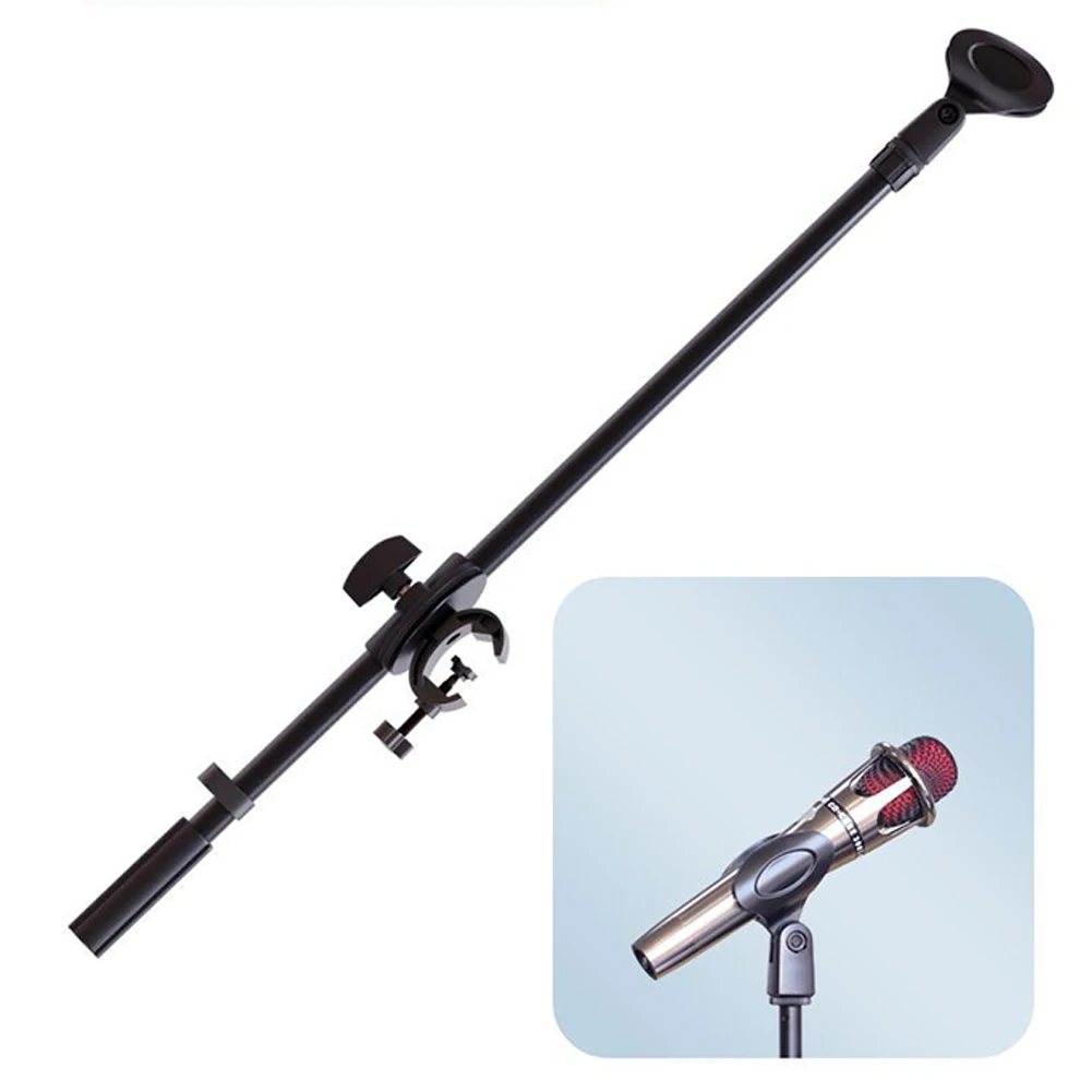 55CM Rotating Microphone Stand Crossbar Boom Arms Mic Clip Phone Holder Extension Bracket Designed With 3/8 Thread