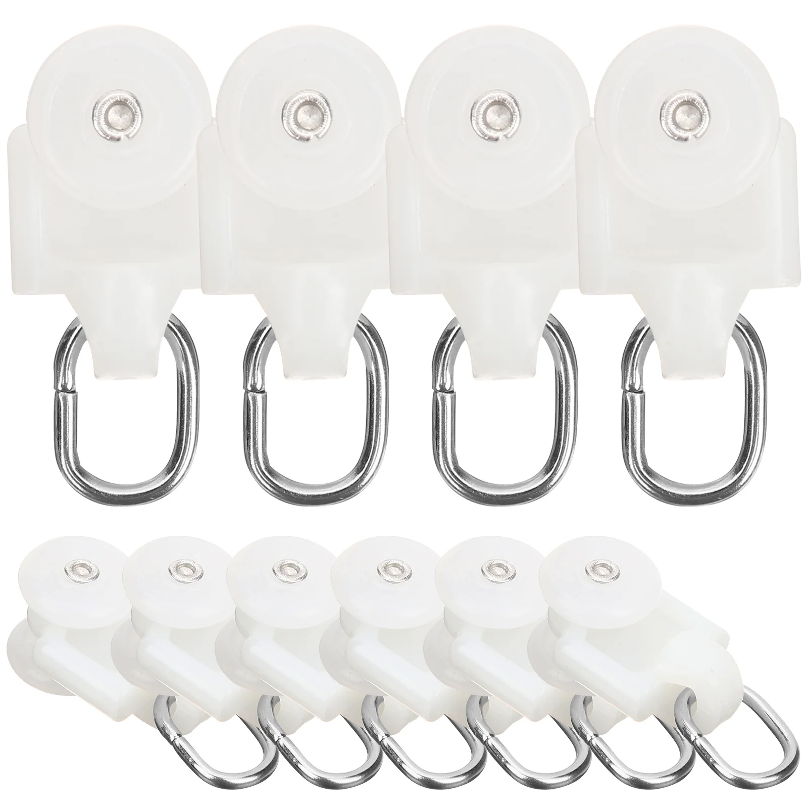 

10 Pcs Ceiling Curtains Alloy Wheel Track Pulley Cloth Accessories Supply Rail Plastic Glider Hook