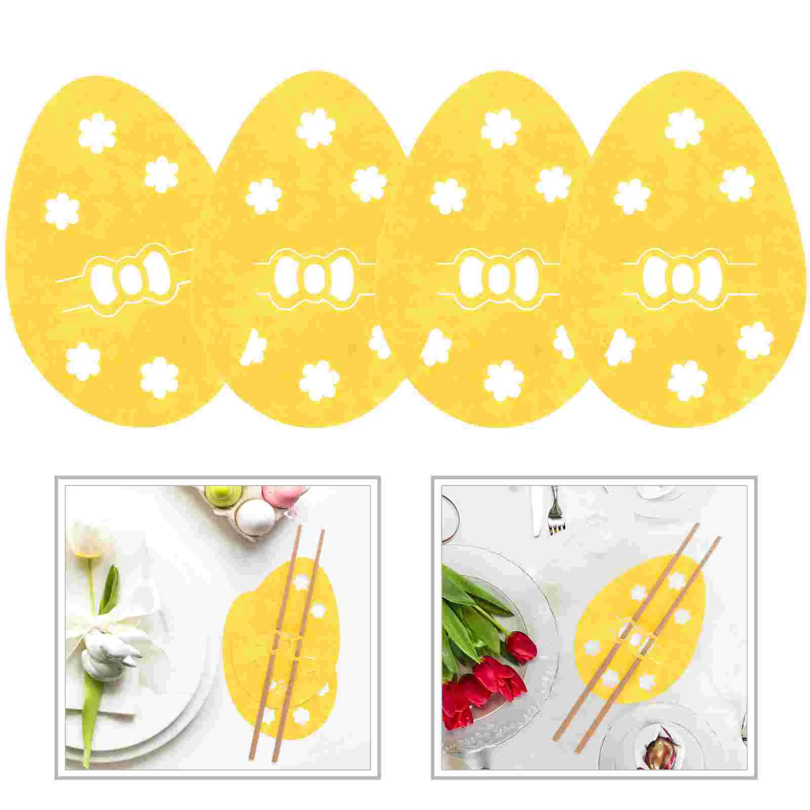 

8pcs Egg Shape Easter Tableware Cutlery Holder Fork Festival Cutlery Pouch