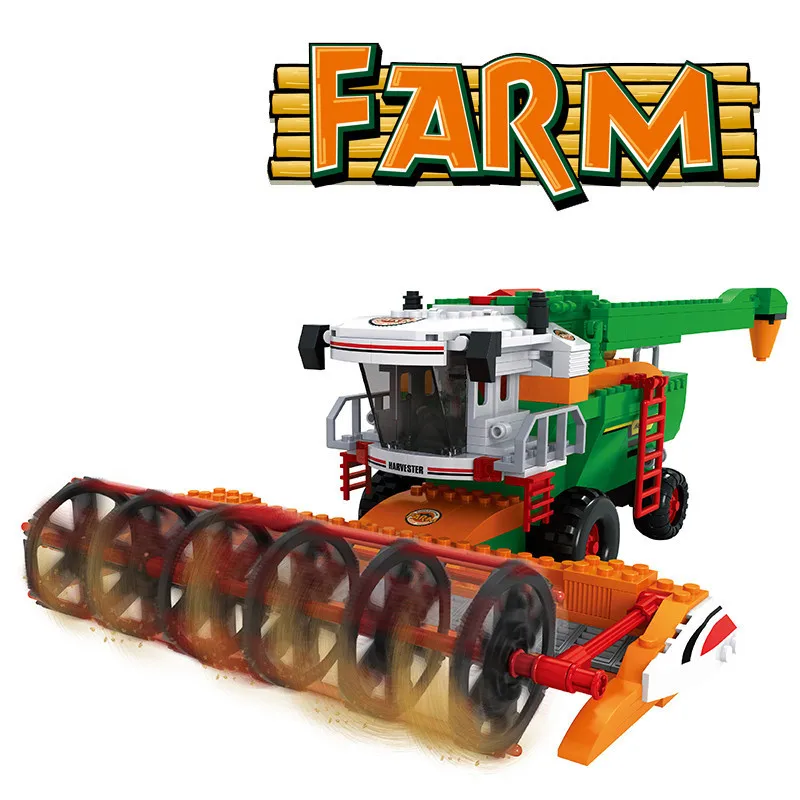 

565Pcs Farm Harvester Building Blocks Sets Assembled Granules Figures City Brinquedos DIY Bricks Educational Toys for Children