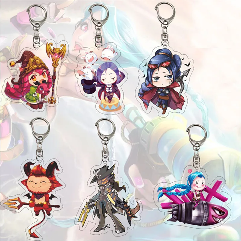 

League of Legends Jinx Lee Sin Anime Game Perimeter Acryl Sleutelhanger Dubbelzijdig Exquisite Sleutelhanger Decorate Pendant