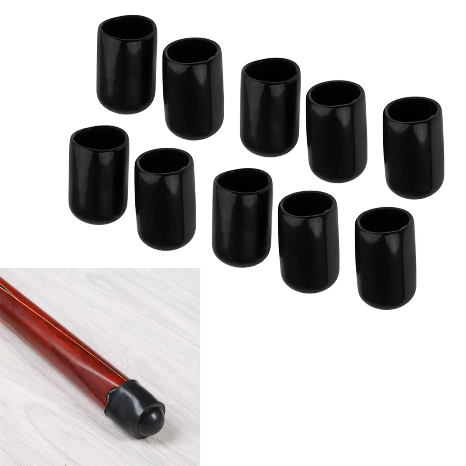 

10 Pieces Pool Cue Tips Protector Anti Slip Rubber Billiard Pool Cue Tips Head
