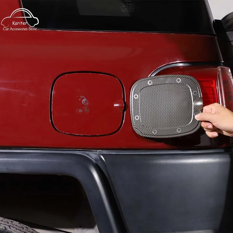 

Для Toyota FJ Cruiser 2007-2021 Стильная крышка из нержавеющей стали и углеродного волокна для автомобильного топливного бака декоративная крышка накл...