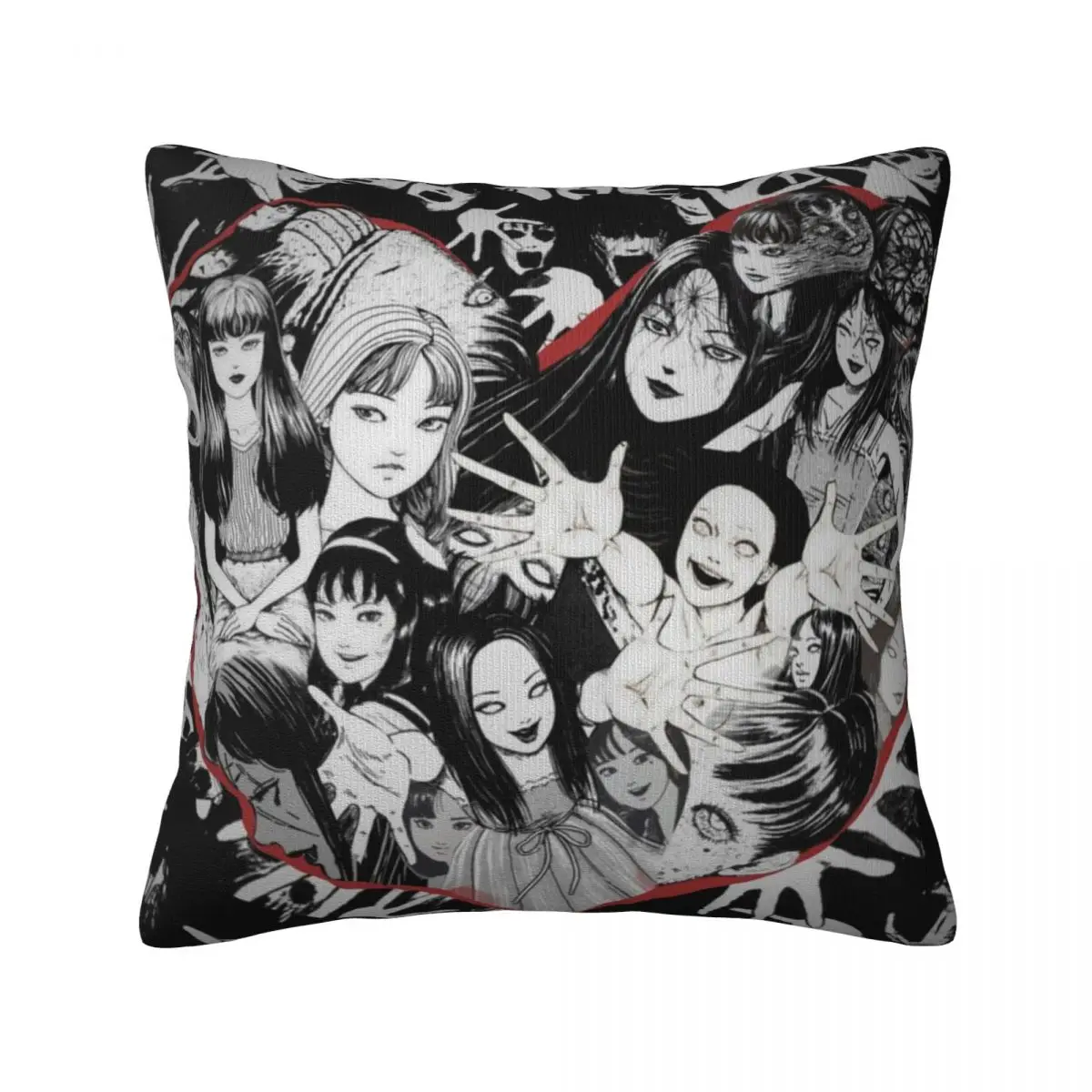 

Чехол Junji Ito Tomie на День святого Валентина, Чехол на подушку с ужасной мангой в спальне, чехол на молнии, симпатичный весенний чехол из полиэст...