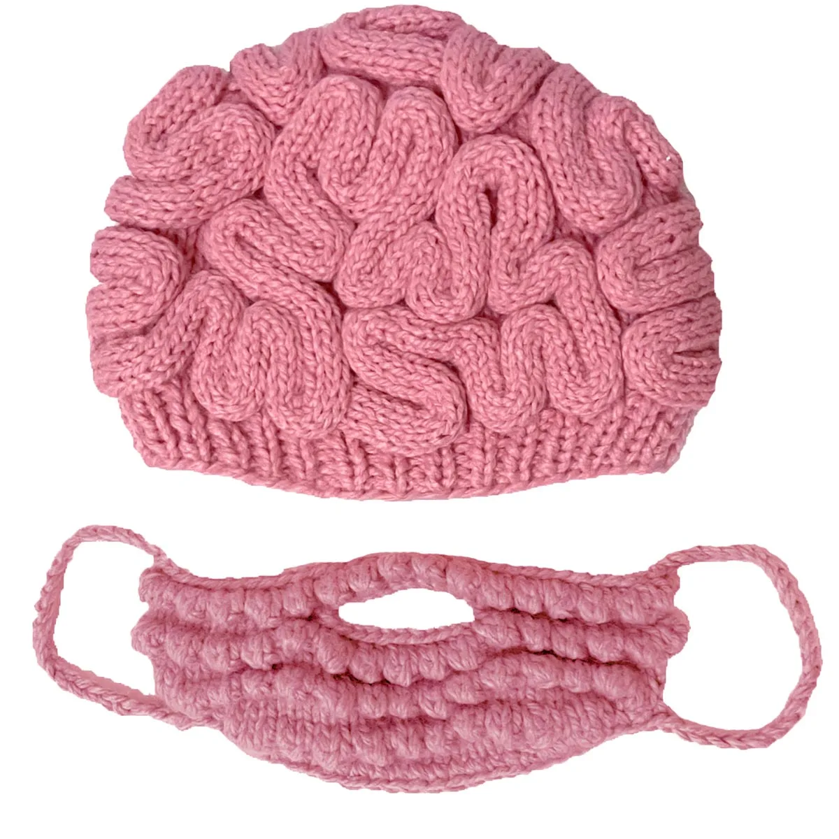 

BomHCS креативная вязаная вручную рандомная Обложка с бородой и ртом, забавная шапка для Хэллоуина, мужская и женская облегающая шапка