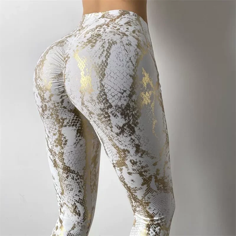Bubble Butt Women Leggings Sexy Serpentine Sport High Waist Push Up Leggings Exercise Gym Slim Fitness Legging Mujer