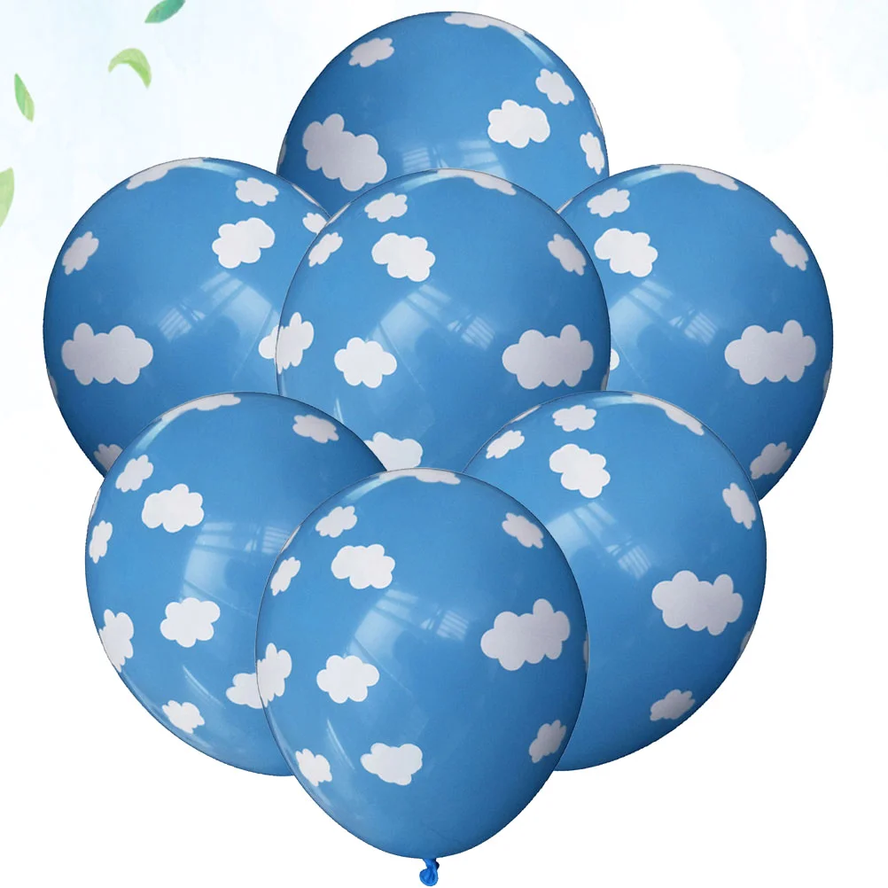 

Balloons Latex Cloud Party Clouds Baby Birthday Decorations Shower Blue Balloon Printing Story Boy Light Thick Thicken Christmas