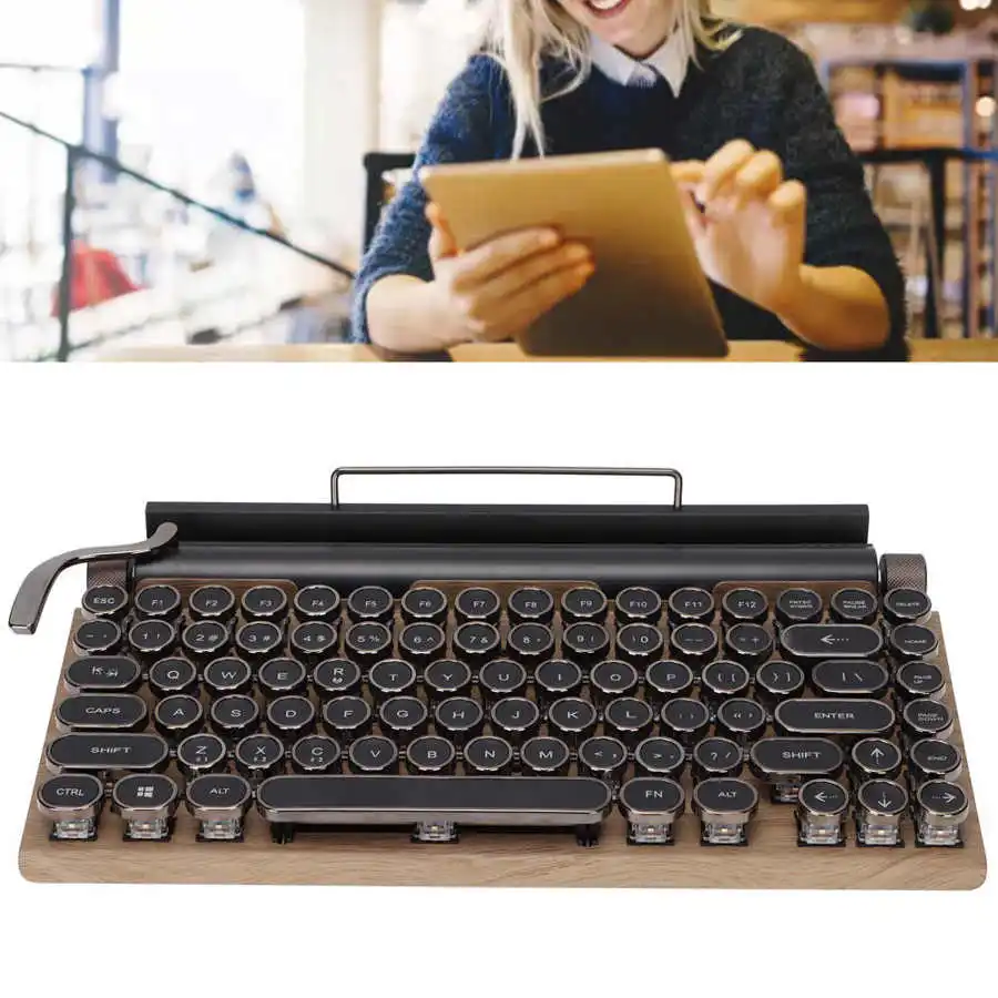 Клавиатура компьютерная в стиле ретро с поддержкой беспроводной механической
