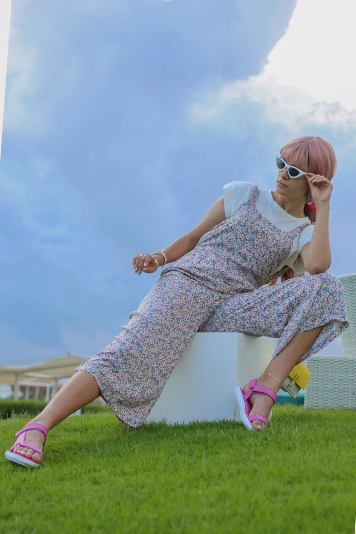 

Women's Overalls Poplin Fabric Soft Textured Floral Detailed Jumpsuit Hot Casual Fashion Sleeveless Baggy Trousers Overalls