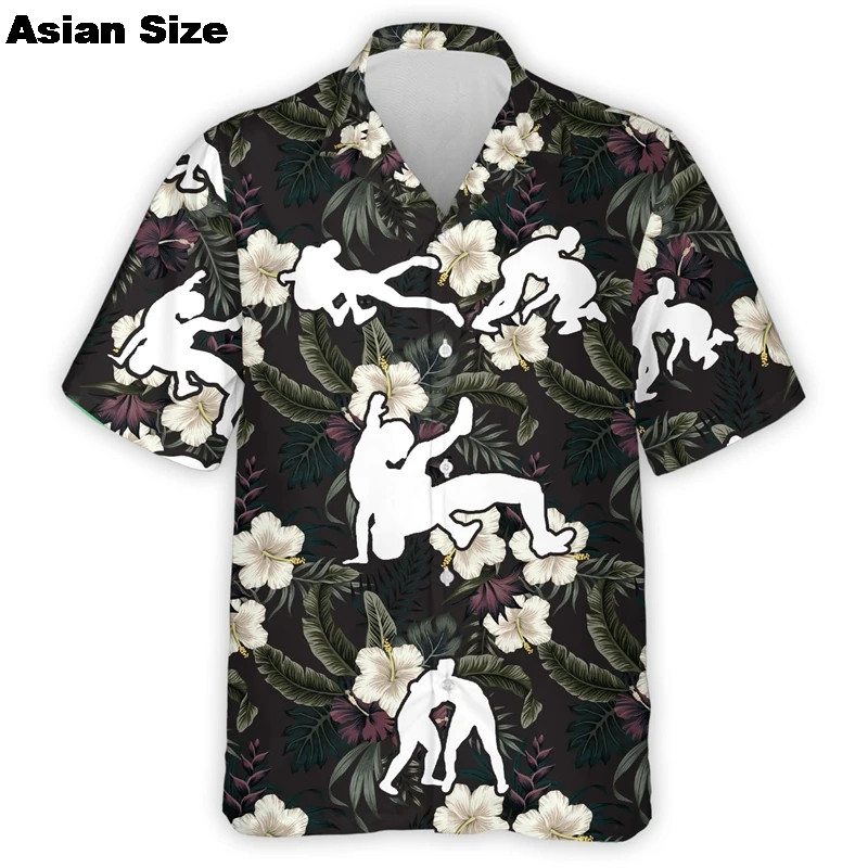 3D Mask Print Men's Shirt Summer Lucha Libre Short Sleeve Casual Hawaii For Men Clothing 2025 Mexican Wrestling Tee