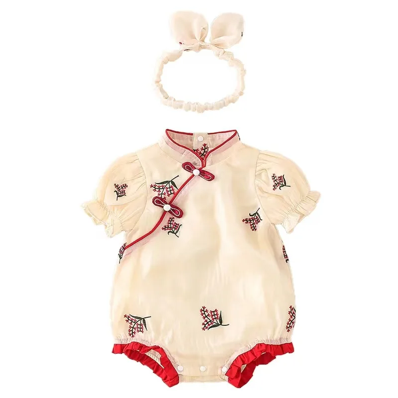 

Baby fart clothes summer girl cute cheongsam ha clothes Chinese style classical clothes triangle fart climbing clothes