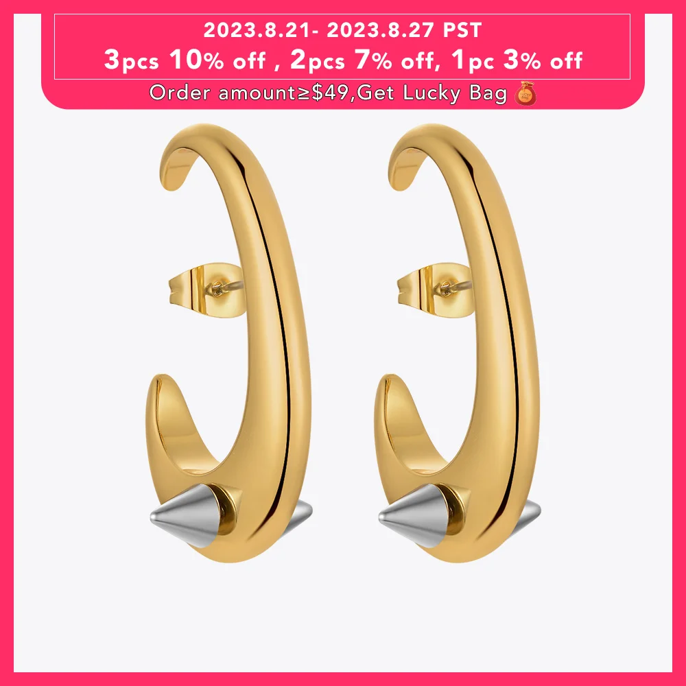 

ENFASHION Piercing Cone Earrings For Women Christmas Gift Kolczyki Gold Color Stud Earings Fashion Jewelry Wholesale E221403